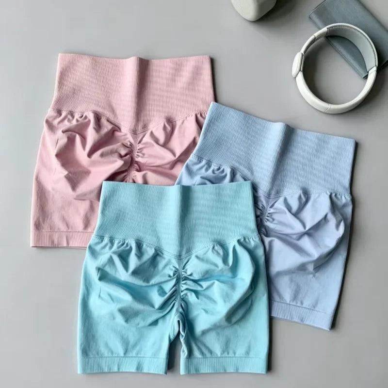 Women's High Waist Butt Lifting Stretch Yoga Shorts Summer Fashion Elastic Gym Fitness Running Workout Athletic Shorts